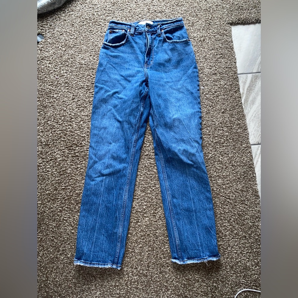Women’s Abercrombie & Fitch 90’s Straight Ultra High Rise Curve Love Blue Jeans
